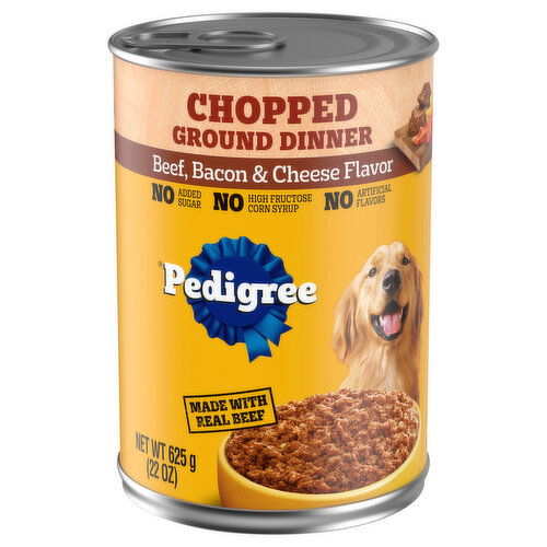 Pedigree Dog Food, Beef, Bacon & Cheese Flavor, Chopped Ground Dinner