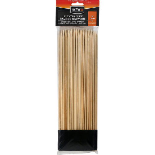 Mr Bar B Q Bamboo Skewers, Extra Wide, 12 inch