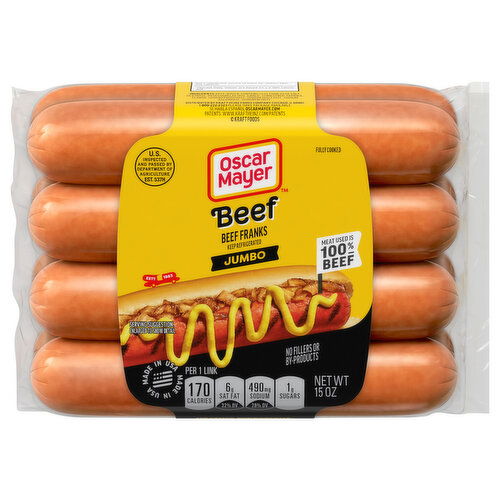 Oscar Mayer Beef Franks, Beef, Jumbo