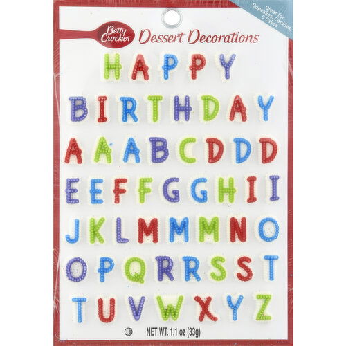 Betty Crocker Dessert Decorations, Happy Birthday - 1 Each