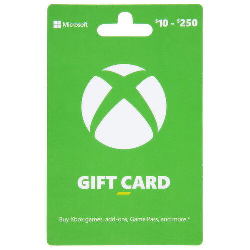 Microsoft Gift Card, $10-$250