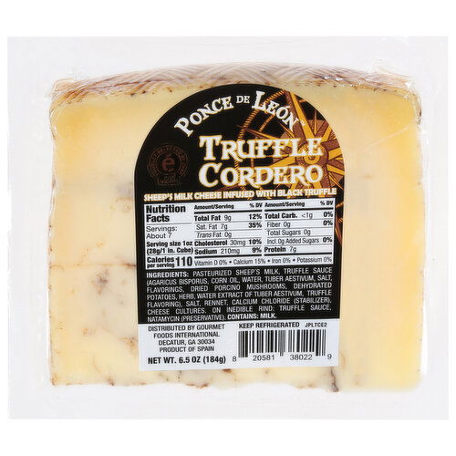 Ponce De Leon Cheese, Truffle Cordero