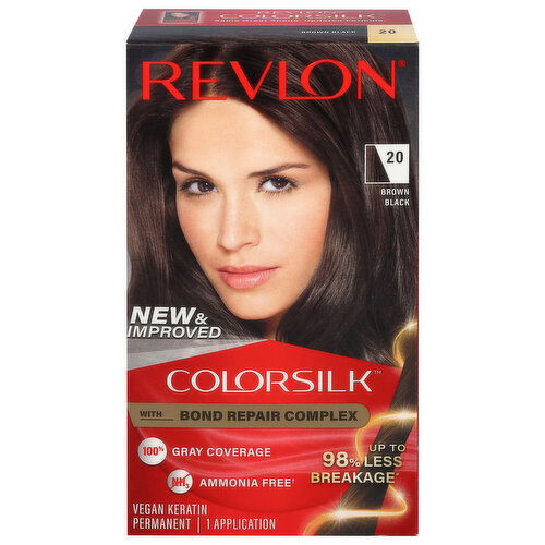 Revlon 20 Brown Black Vegan Keratin Permanent Hair Color - 1 Each