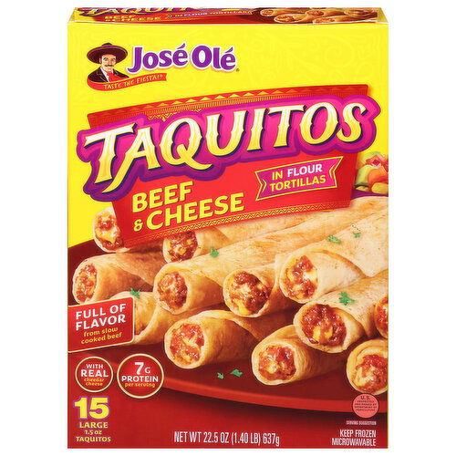 Jose Ole Beef & Cheese Large Taquitos - 15 Each