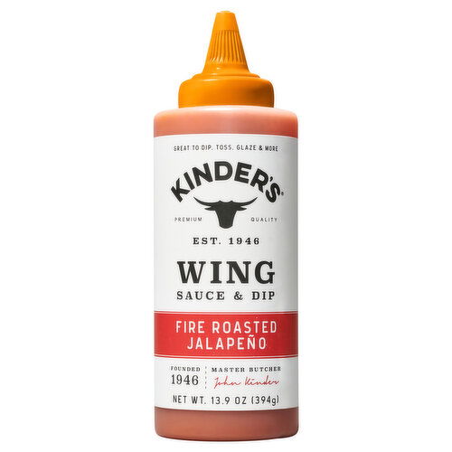 Kinder's Sauce & Dip, Fire Roasted Jalapeno, Wing - 13.9 Ounce