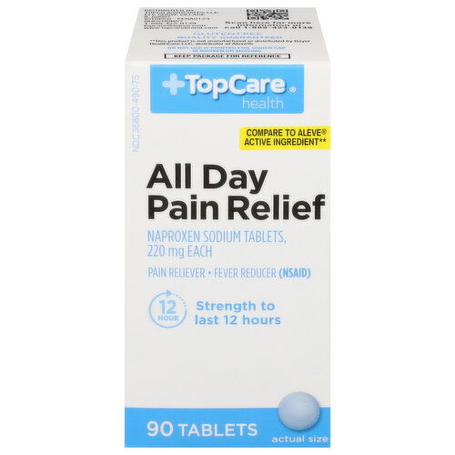 TopCare All Day Pain Relief, 220 mg, Tablets