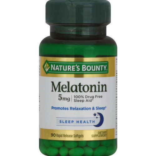 Nature's Bounty Melatonin, 5 mg, Rapid Release Softgels