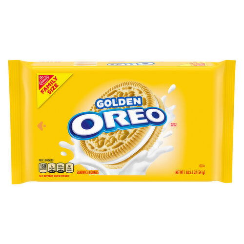 Oreo Sandwich Cookies, Golden, Family Size