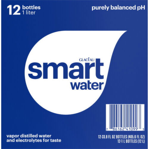 smartwater Glaceau Smartwater 33.8 fluid ounce (US) Non-Refillable Plastic other Bottle Straight 12 Corrugated Carton