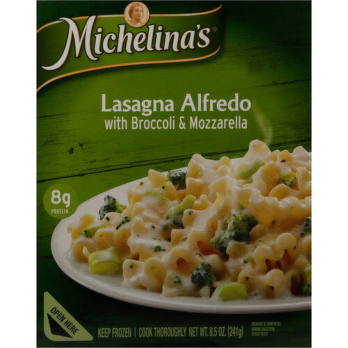 Michelina's Lasagna Alfredo, with Broccoli & Mozzarella