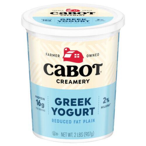 Cabot Creamery Yogurt, Reduced Fat, Plain, Greek