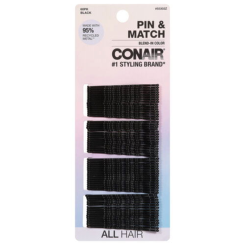 Conair Hair Pin, Pin & Match, Black