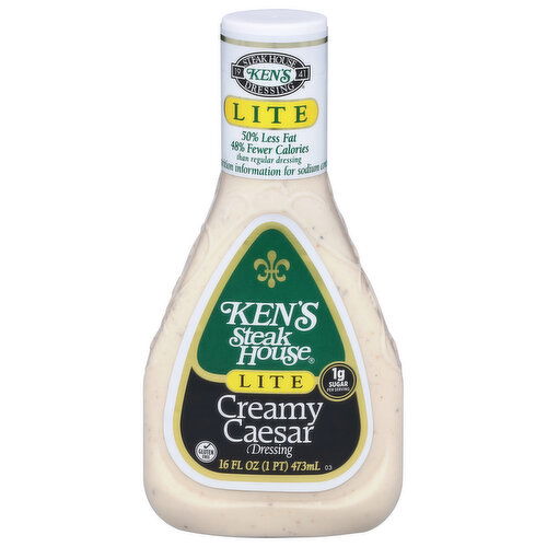 Ken's Steak House Lite Gluten Free Creamy Caesar Dressing - 16 Fluid Ounce