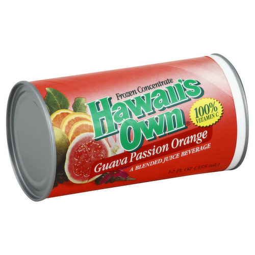 Hawaiis Own Juice Beverage, Blended, Guava Passion Orange