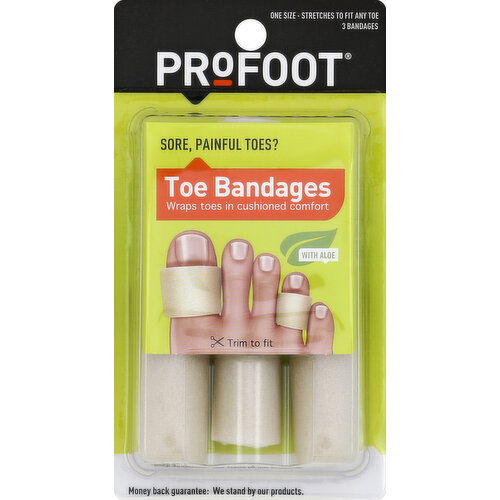 Profoot Toe Bandages, with Aloe, One Size