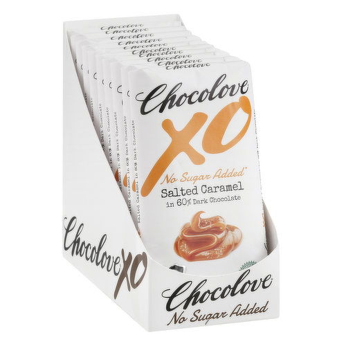 Chocolove Dark Chocolate, No Sugar Added, Salted Caramel, 60%