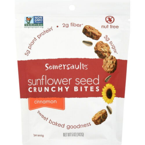 Somersaults Crunchy Bites, Sunflower Seed, Cinnamon