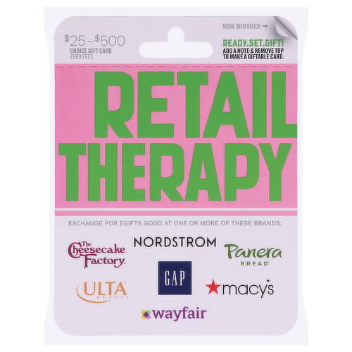 Retail Therapy Choice Gift Card, $25 - $500