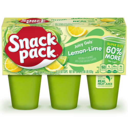 Snack Pack Lemon Lime Flavored Juicy Gels - 33 Ounce
