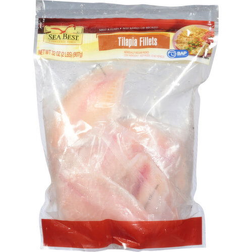 Sea Best Tailapia Fillets, Mild & Flaky - 32 Ounce