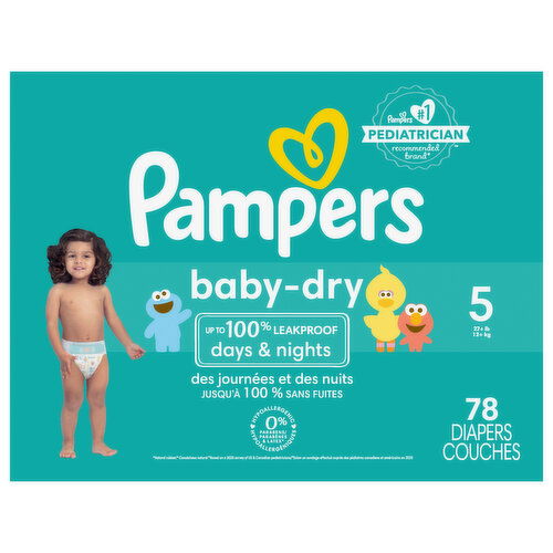 Pampers Diapers, 5 (27+ Lb), Baby-Dry