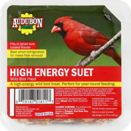 Audubon Park Wild Bird Food, High Energy Suet