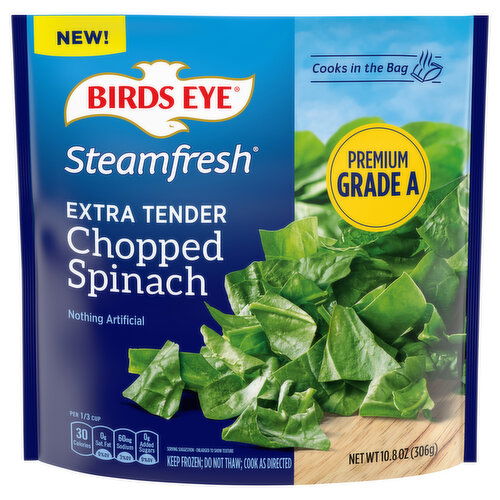 Birds Eye Spinach, Extra Tender, Chopped