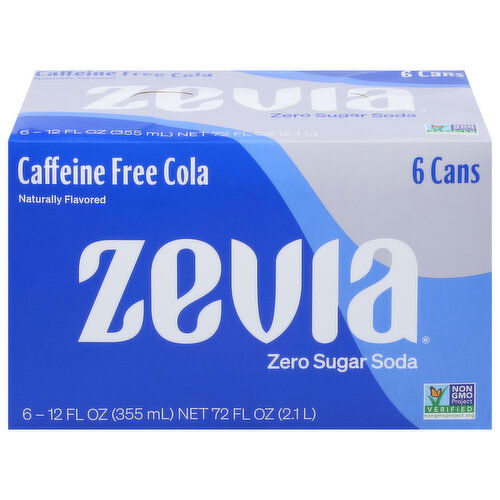 Zevia Soda, Zero Sugar, Caffeine Free Cola