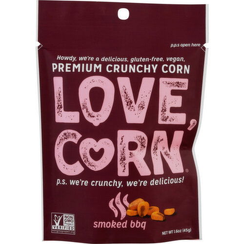 Love Corn Crunchy Corn, Premium, Smoked BBQ