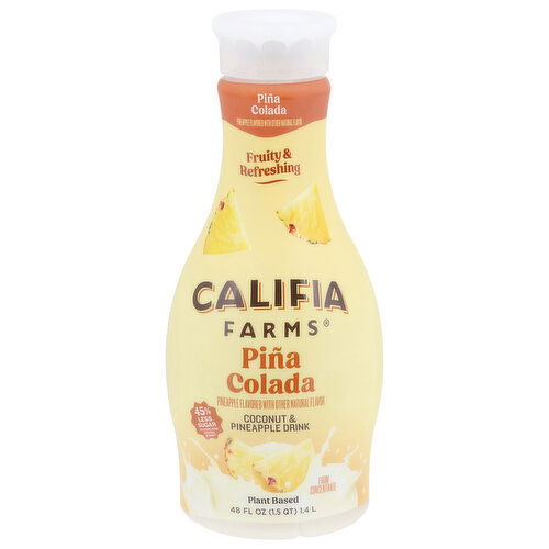 Califia Farms Coconut & Pineapple Drink, Plant Based, Pina Colada - 48 Fluid Ounce