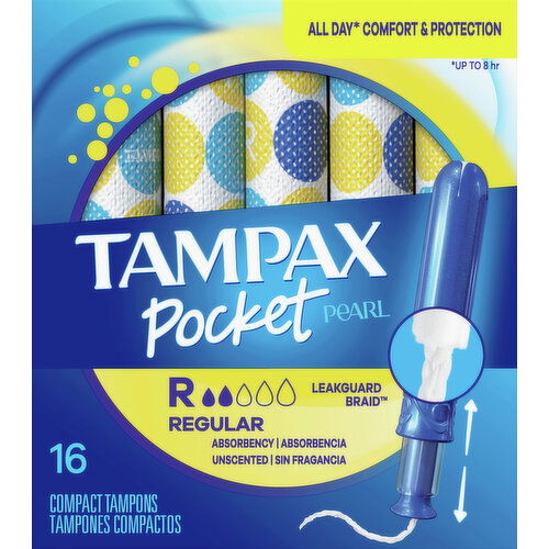 Tampax Tampons, Compact, Regular Absorbency, Unscented