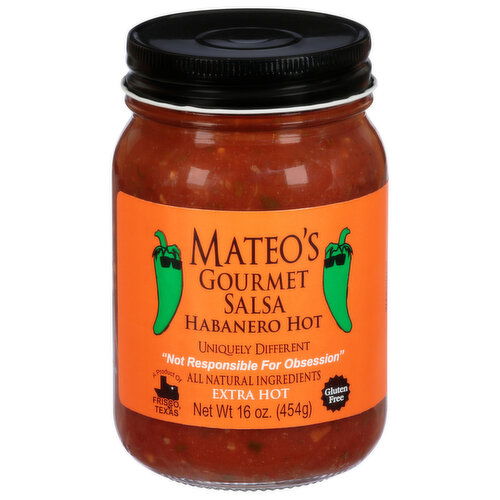 Mateo's Salsa, Gourmet, Habanero Hot, Extra Hot