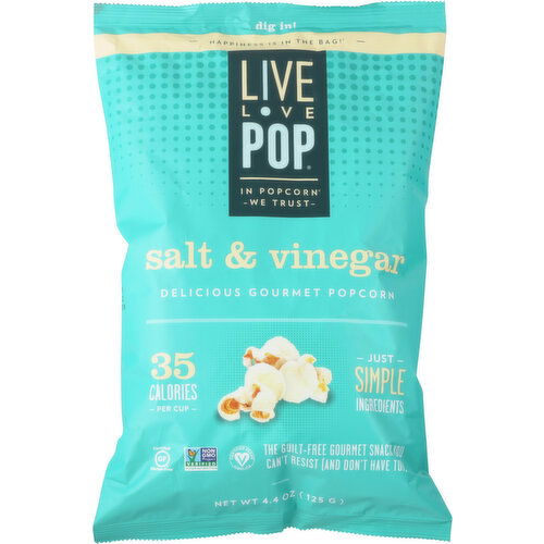 Live Love Pop Popcorn, Salt & Vinegar - 4.4 Ounce