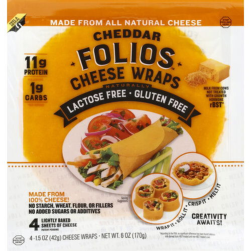 Folios Cheese Wraps, Cheddar