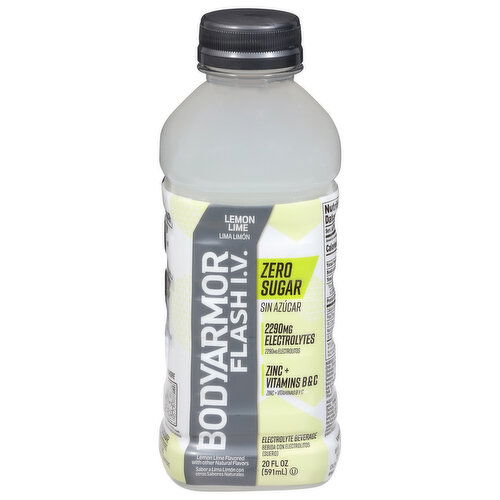 BodyArmor Electrolyte Beverage, Zero Sugar, Lemon Lime Flavored