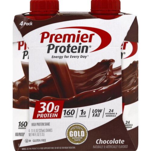 Premier Protein High Protein Shake, Chocolate, 4 Pack