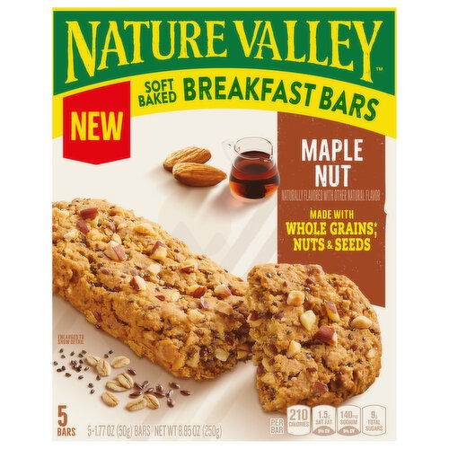 Nature Valley Breakfast Bars, Maple Nut, Soft Baked