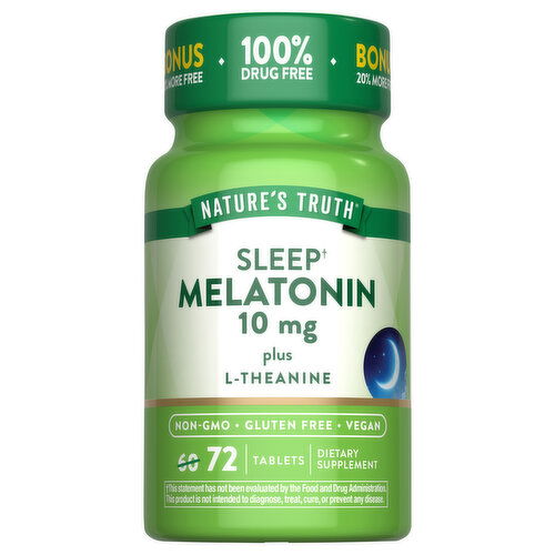 Nature's Truth Melatonin, Plus L-Theanine, Sleep, 10 mg, Tablets