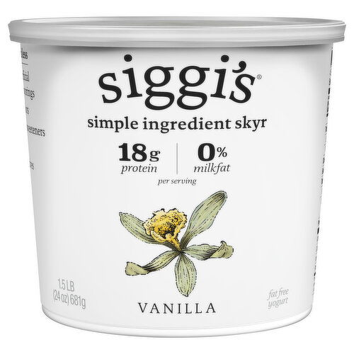 Siggi's Yogurt, Vanilla, Fat Free