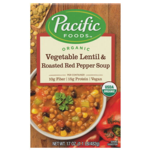 Pacific Foods Soup, Organic, Vegetable Lentil & Roasted Red Pepper