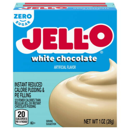 Jell-O Pudding & Pie Filling, Reduced Calorie, Zero Sugar, Instant, White Chocolate