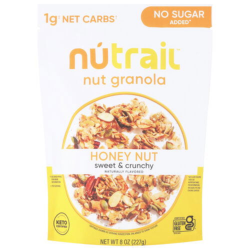 NuTrail No Sugar Added Honey Nut Nut Granola - 8 Ounce