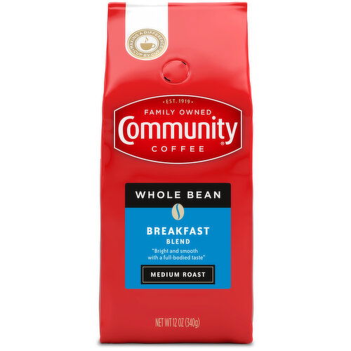 Community Breakfast Blend Medium Roast Whole Bean Ground Coffee