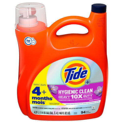 Tide + Detergent, Hygienic Clean, Spring Meadow, HE