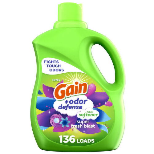 Gain + Odor Defense Liquid Fabric Softener, Super Fresh Blast