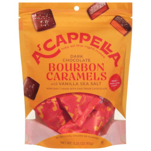 A'Cappella Bourbon Caramels, Dark Chocolate