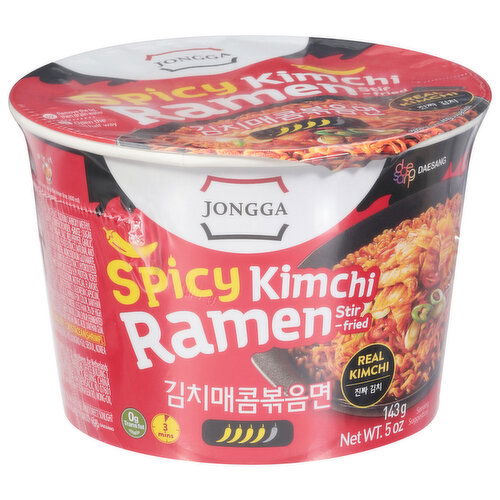 Jongga Kimchi Ramen, Spicy, Stir-Fried - 5 Ounce