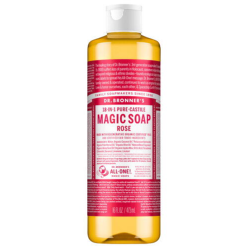 Dr. Bronner's Magic Soap, Pure-Castile, 18-in-1, Rose