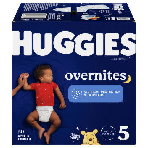 Huggies Diapers, Disney Baby, Overnites, 5 (Over 27 lb)