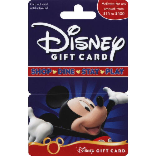 Disney Gift Card, $15 to $500